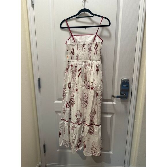 MOON RIVER Tropical MIDI DRESS in Palm Print  Brunch Vacation Dress Size S NWT - Picture 5 of 6